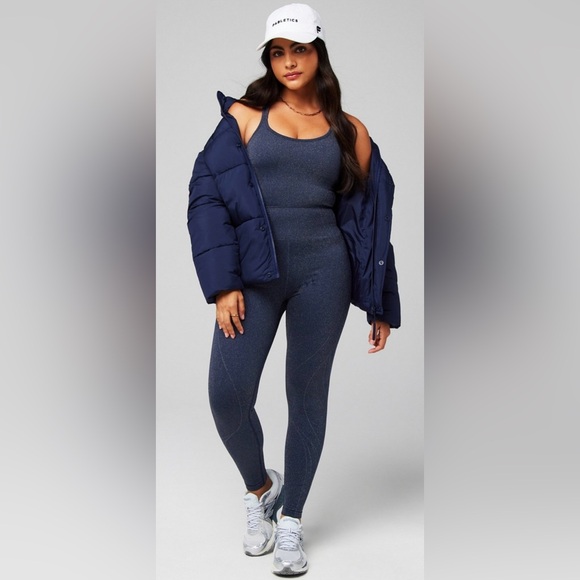 Fabletics & Yitty Deep Navy Sparkle Seamless Jumpsuit | New | Metallic Blue | S - Picture 7 of 11